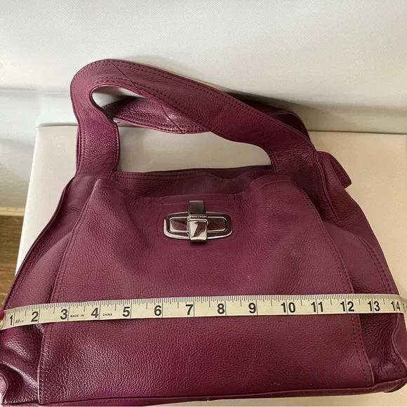 B. Makowsky Purple Leather Hobo Shoulder Bag - Picture 12 of 13